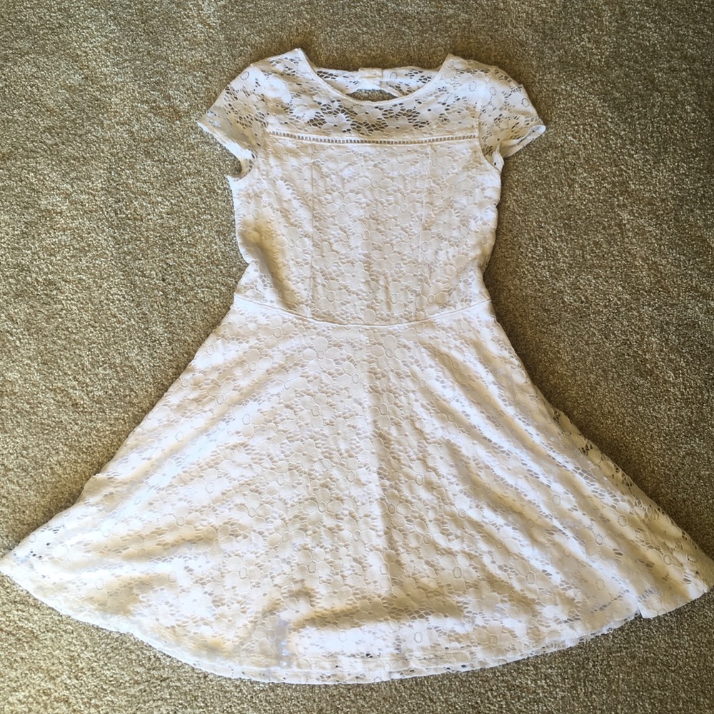 Abercrombie kids white lace dress